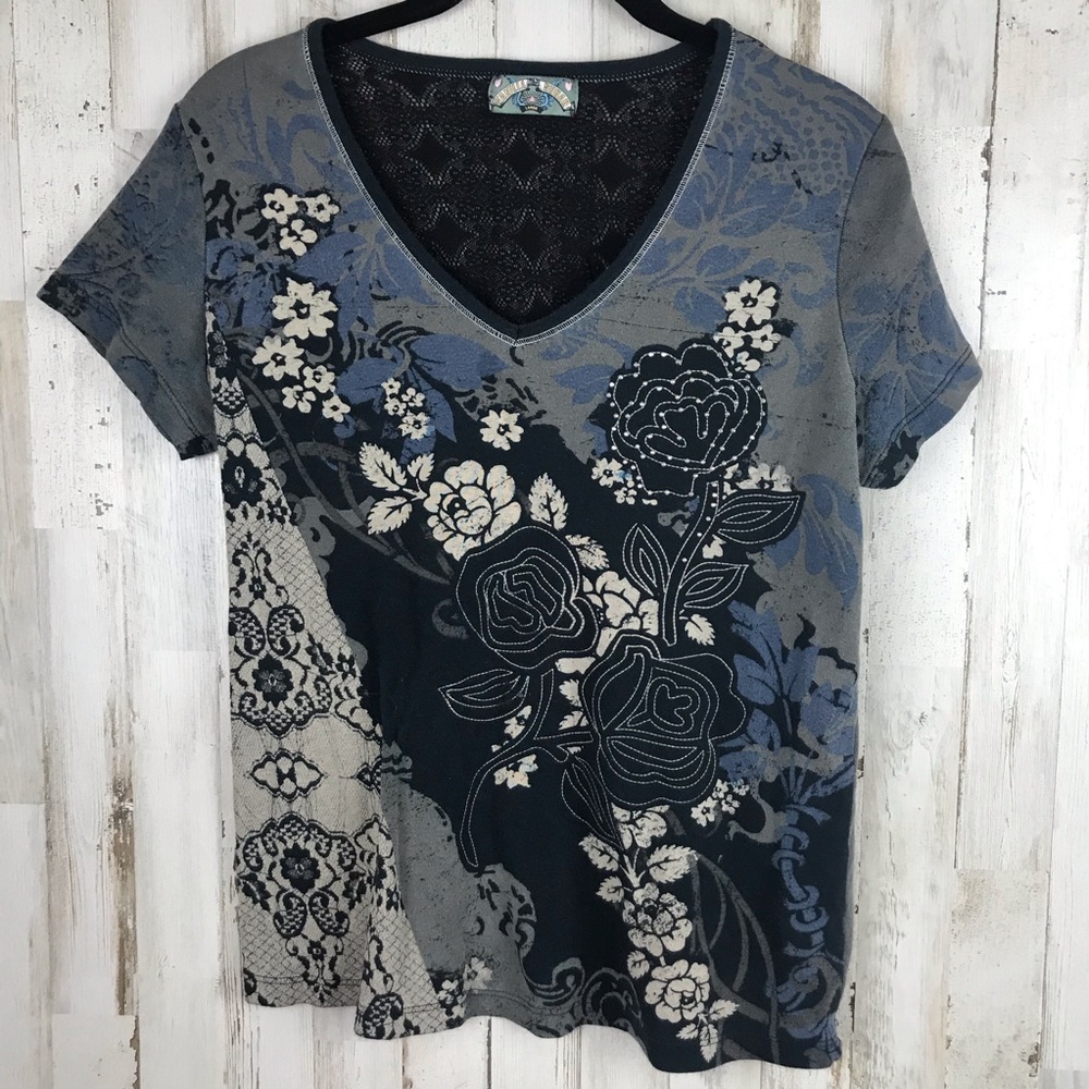 Vanilla Sugar Floral Lace Top Size Large